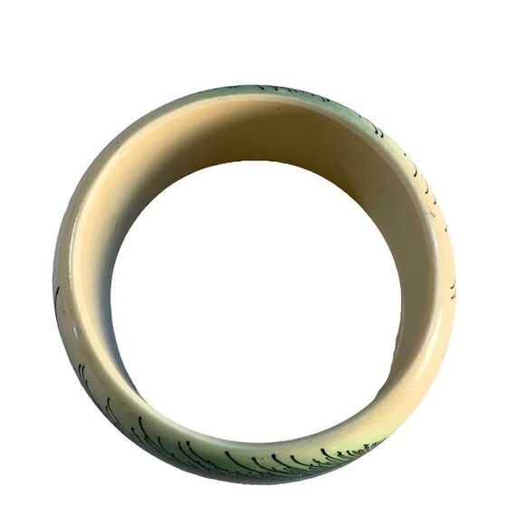 VINTAGE Peacock Feather Bangle - Picture 3 of 6